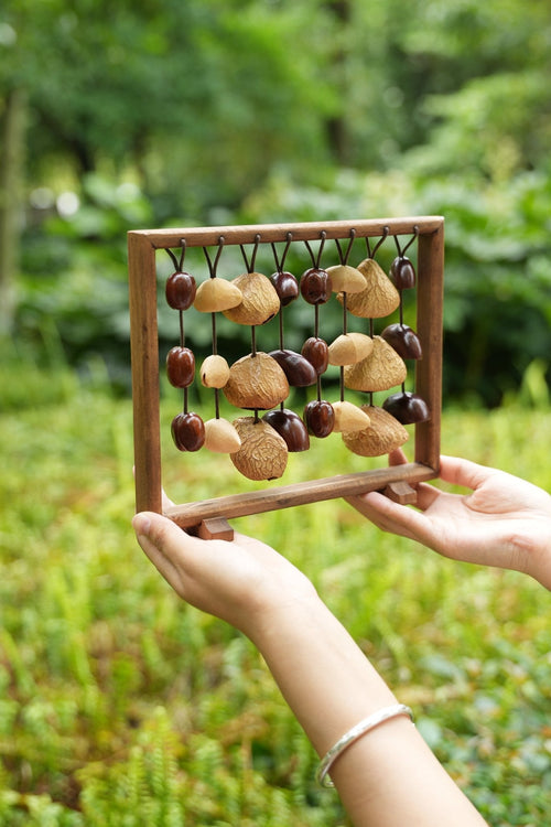 "The Fruit Bell Harp" - Vertical Seed Sound Sculpture & Zen Lyre | Seed Ornaments | Wiccan Center