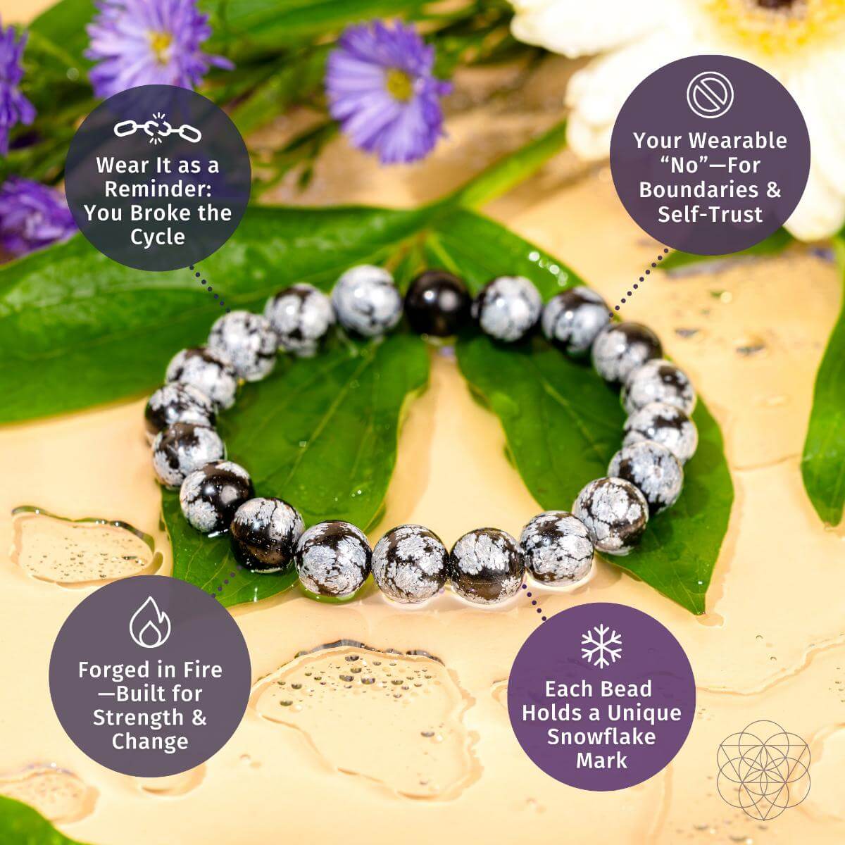 The Pattern Breaker – Snowflake Obsidian Bracelet | Bracelet | Wiccan Center
