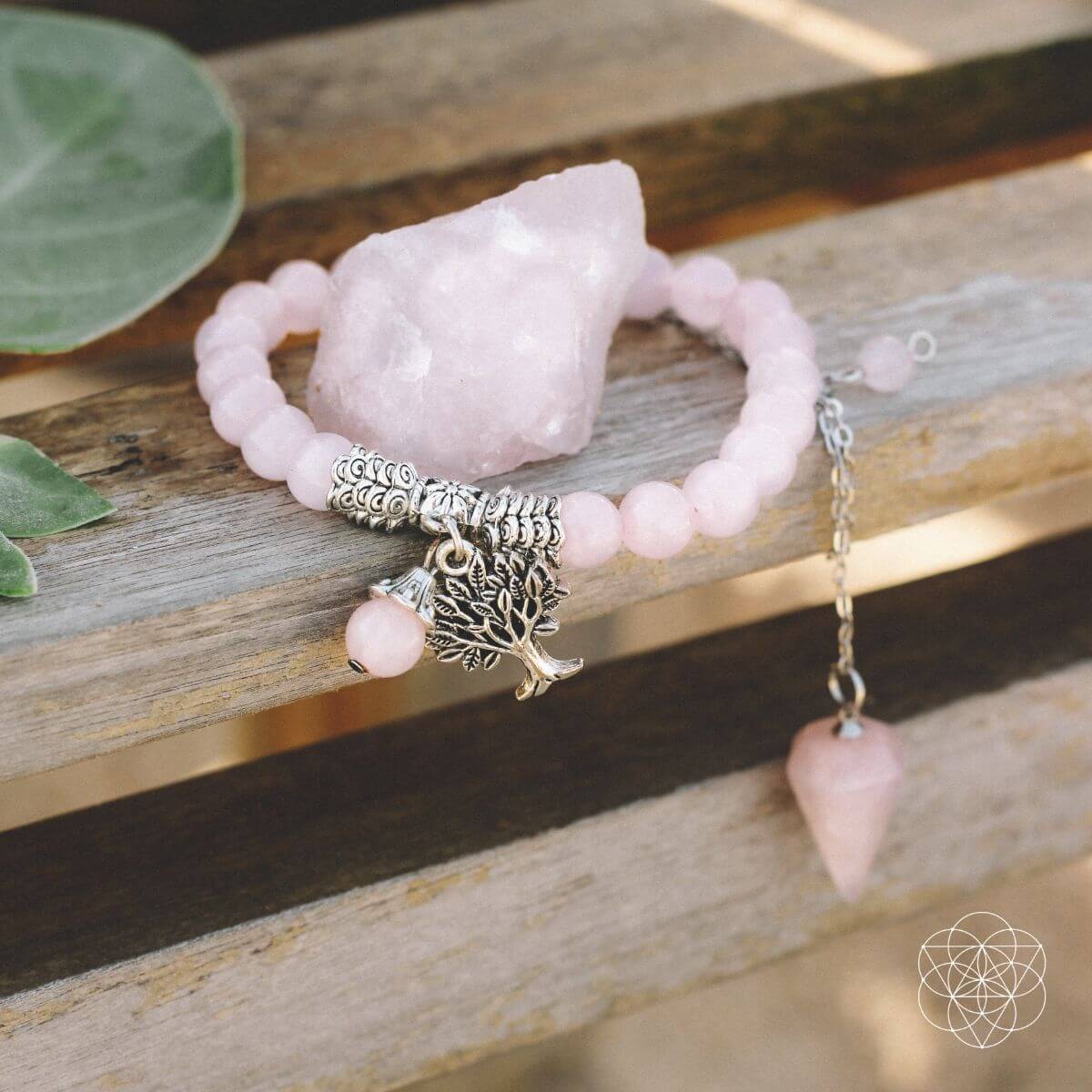The Rose Quartz Healing Crystal Set | Jewelry Set | Wiccan Center