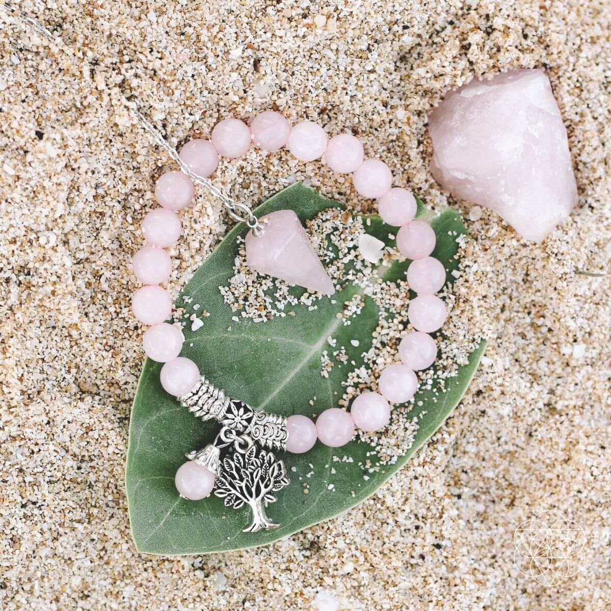 The Rose Quartz Healing Crystal Set | Jewelry Set | Wiccan Center