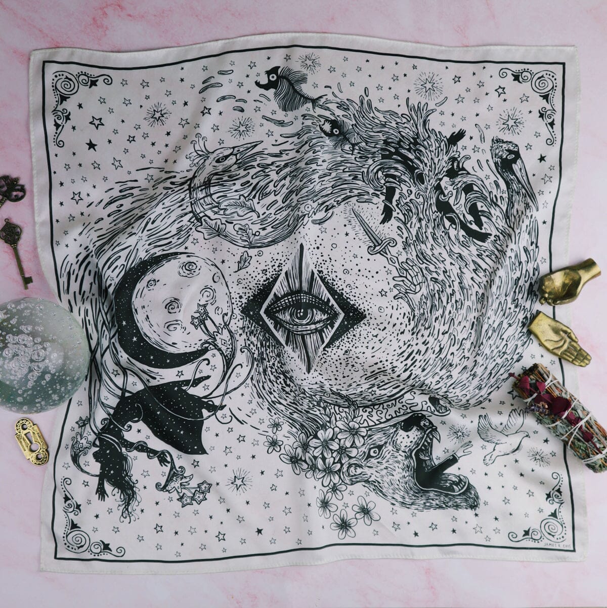 The Visions Silk Kerchief | Altar Cloth | Wiccan Center