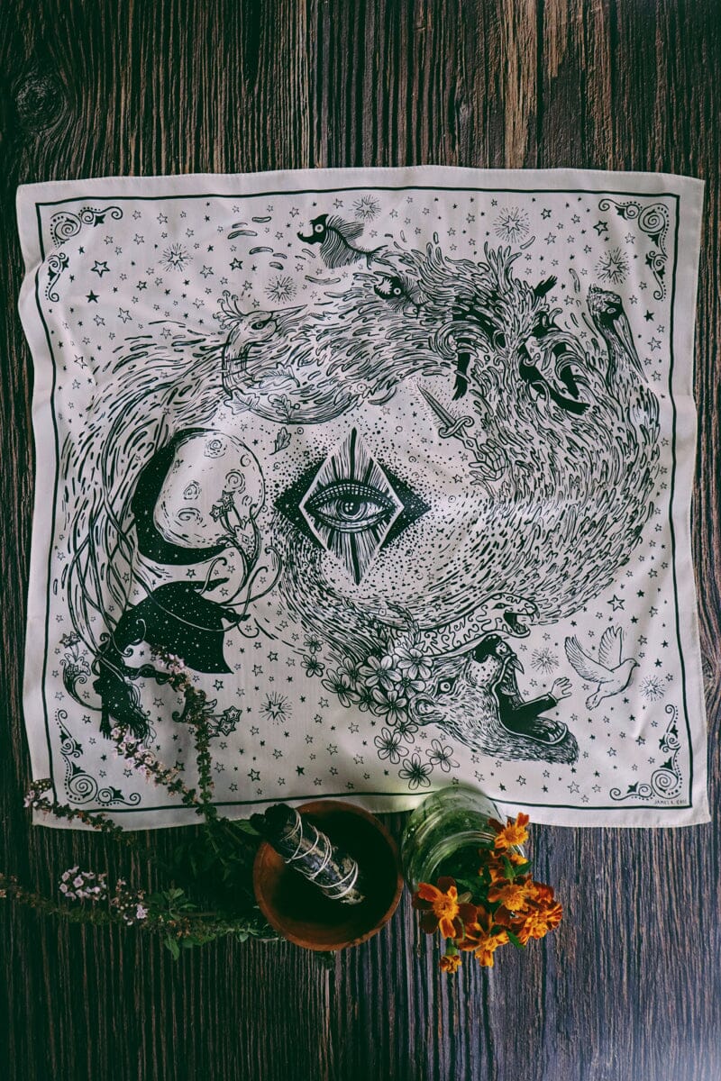 The Visions Silk Kerchief | Altar Cloth | Wiccan Center