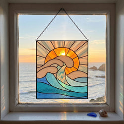 Ocean Wave Stained Glass Pattern and PNG | Crafting Patterns & Molds | Wiccan Center