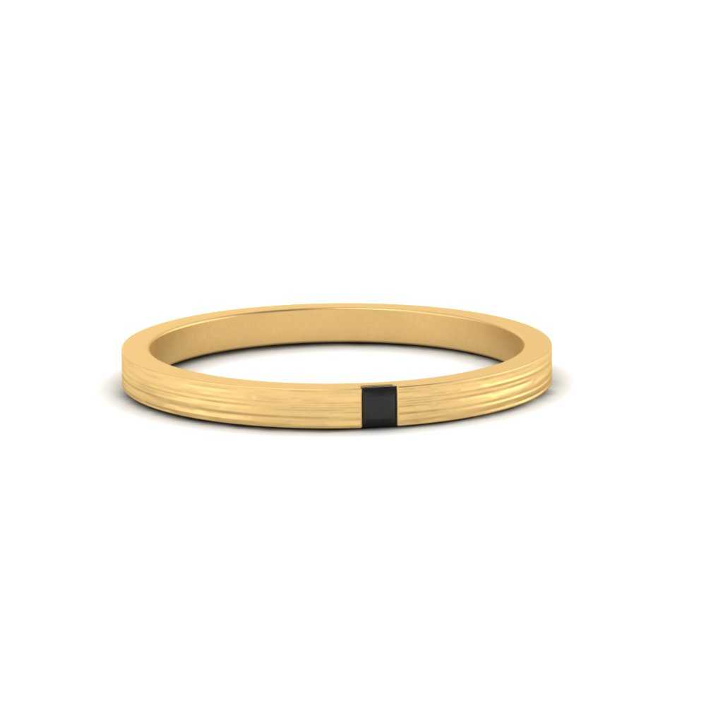 Thin Princess Cut Mens Band Ring