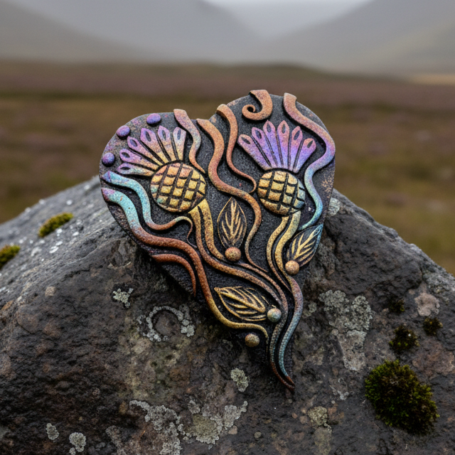 Double Thistle Love Brooch - Handmade in Scotland | Brooch | Wiccan Center