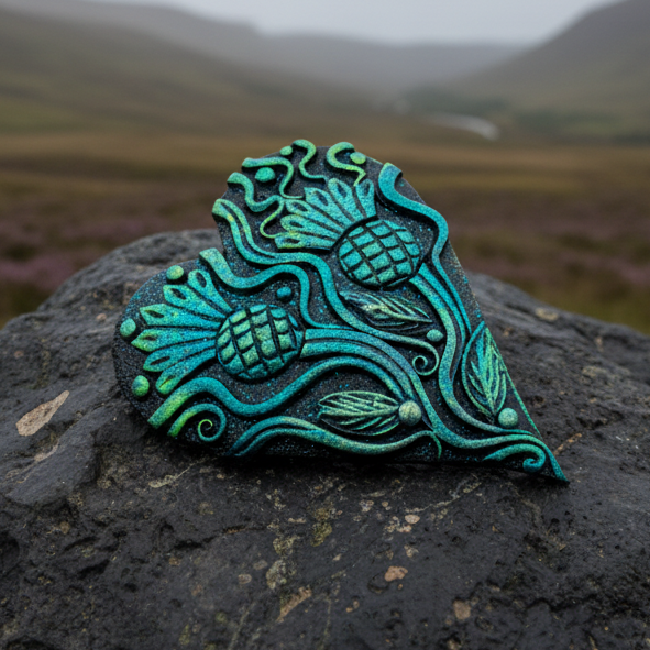Double Thistle Love Brooch - Handmade in Scotland | Brooch | Wiccan Center