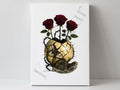 Thorned Bloom – Septarian Dragon Stone Digital Art Print | Dark Rose Botanical Download