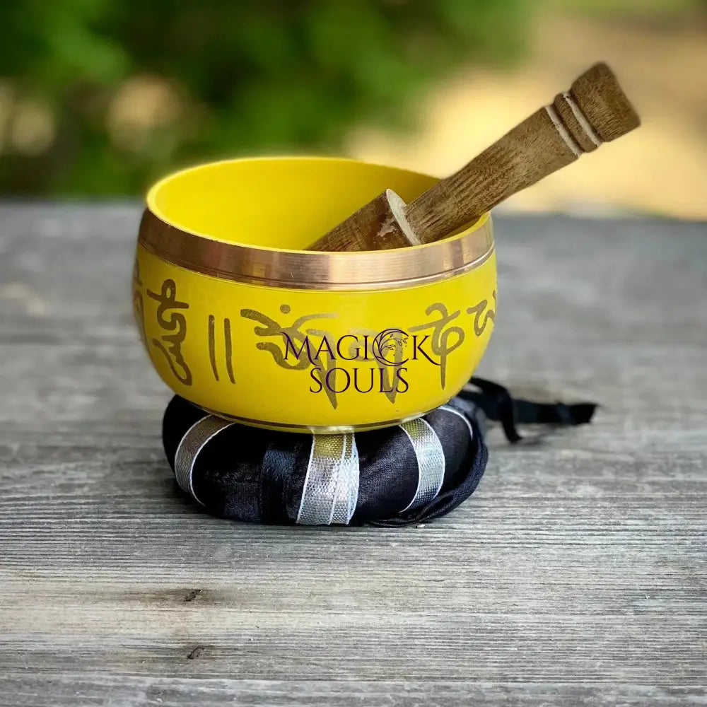 Tibetan Singing Bowl — Himalayan Sound Healing Bowl with Striker & Cushion | Meditation | Wiccan Center