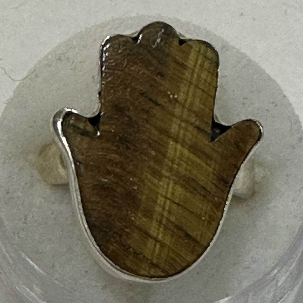 Tiger Eye Ring Size 6 "Hamsa" | Rings | Wiccan Center