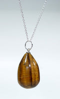 Tiger's Eye Teardrop Pendant with Silver Bail (4 Pieces) Size 1.75 Inches
