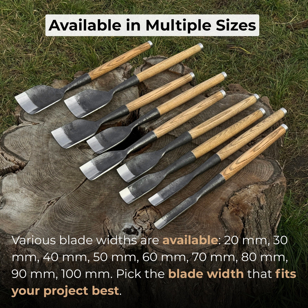 Timber Framing Rounded Chisel, 20 - 100 mm (0.8 - 3.9 inches) | Chisel | Wiccan Center