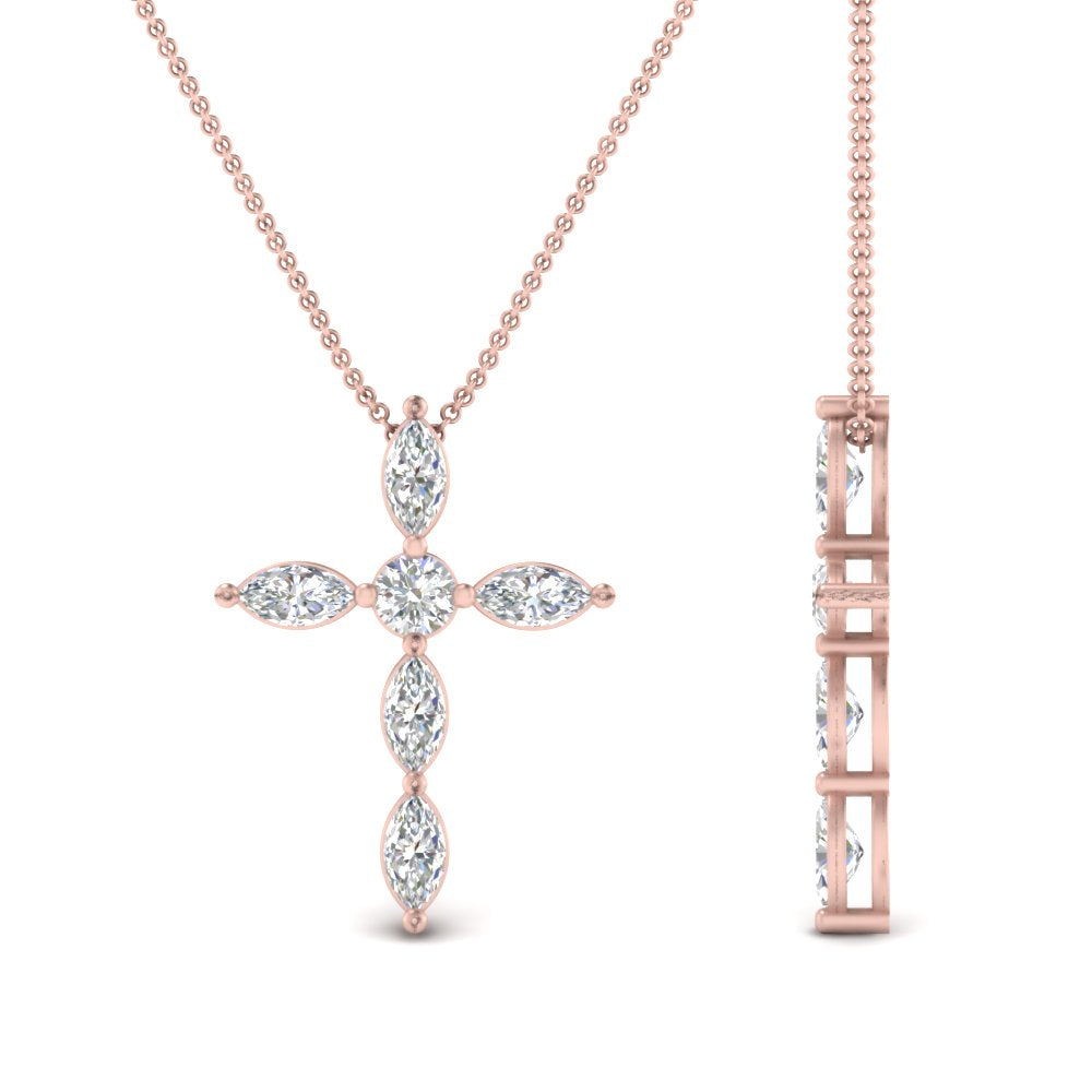 1 Ct. Marquise Diamond Cross Pendant