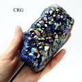 Titanium Aura Amethyst (1 Piece) Size 1 to 1.5 Kilograms Large Crystal Gemstone on Metal Stand