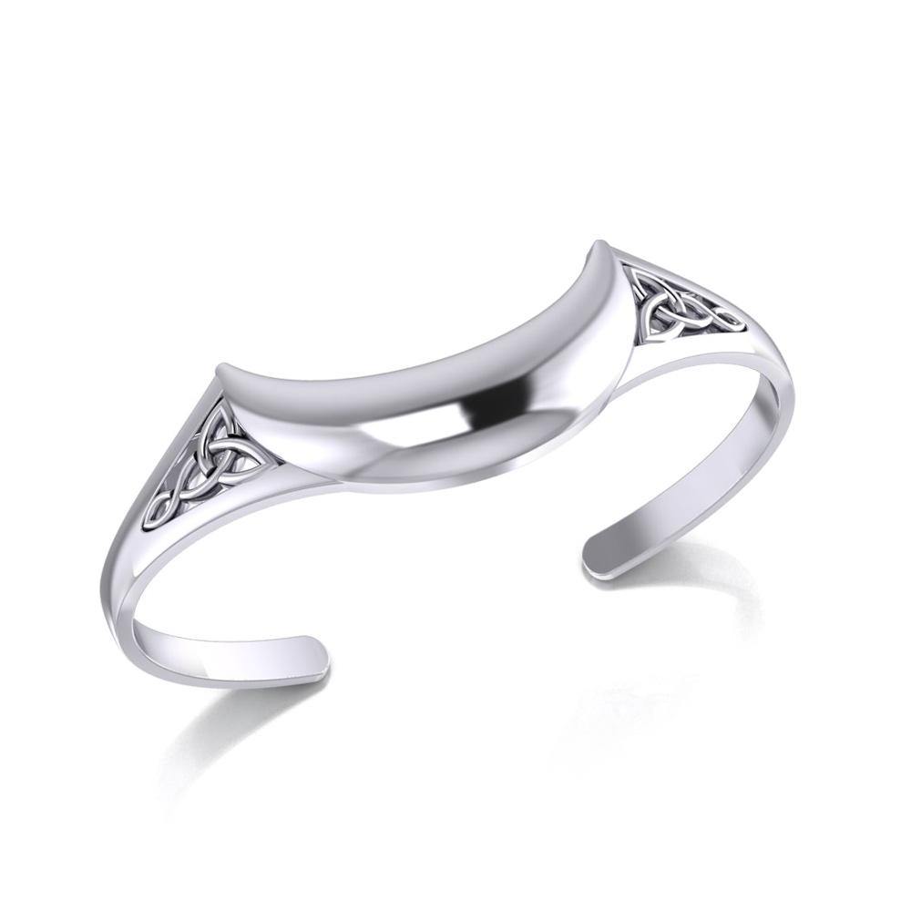 Crescent Moon Celtic Sterling Silver Cuff Bracelet TMD063