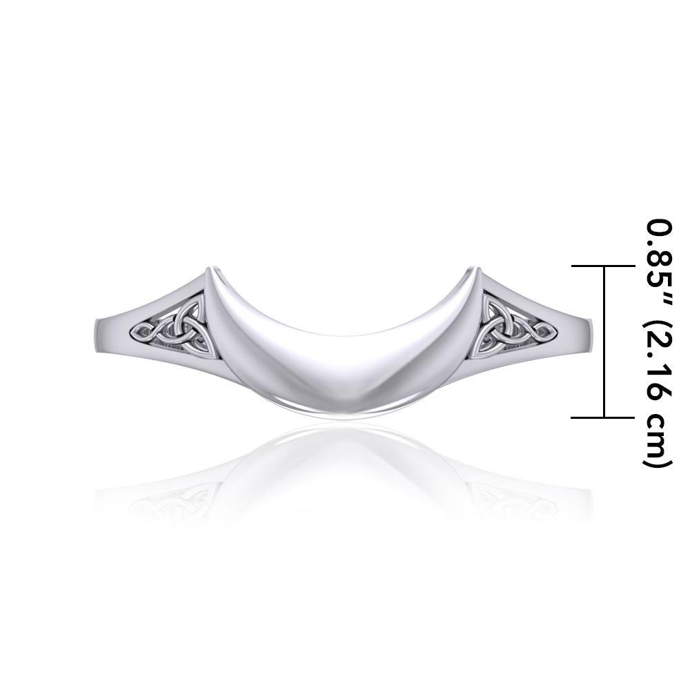 Crescent Moon Celtic Sterling Silver Cuff Bracelet TMD063