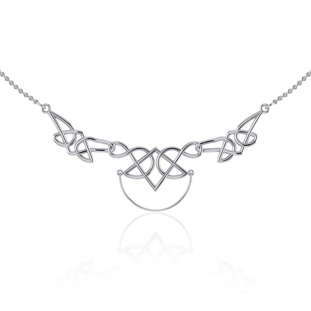 Celtic Knotwork Sterling Silver Necklace with Charm Holder TN121