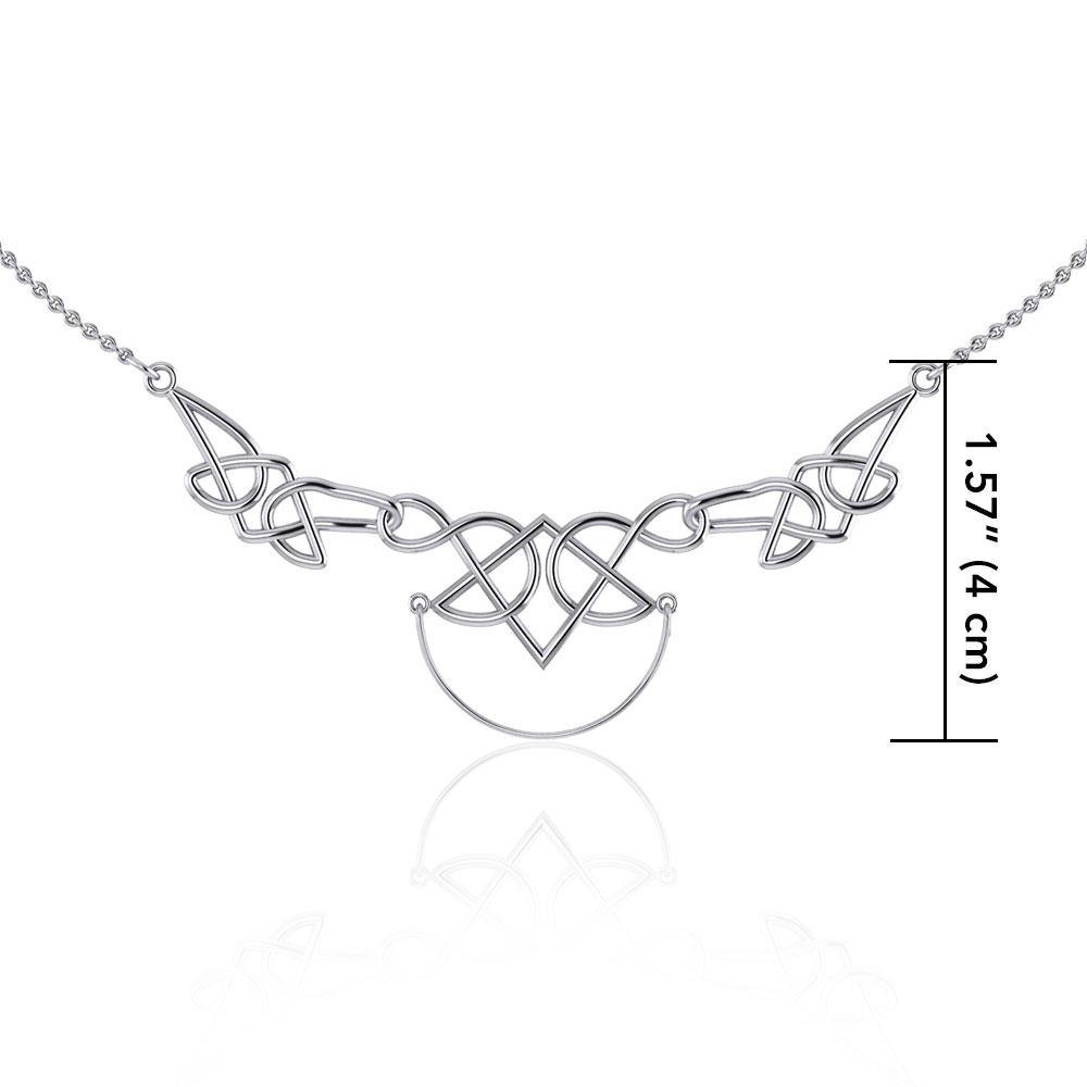 Celtic Knotwork Sterling Silver Necklace with Charm Holder TN121