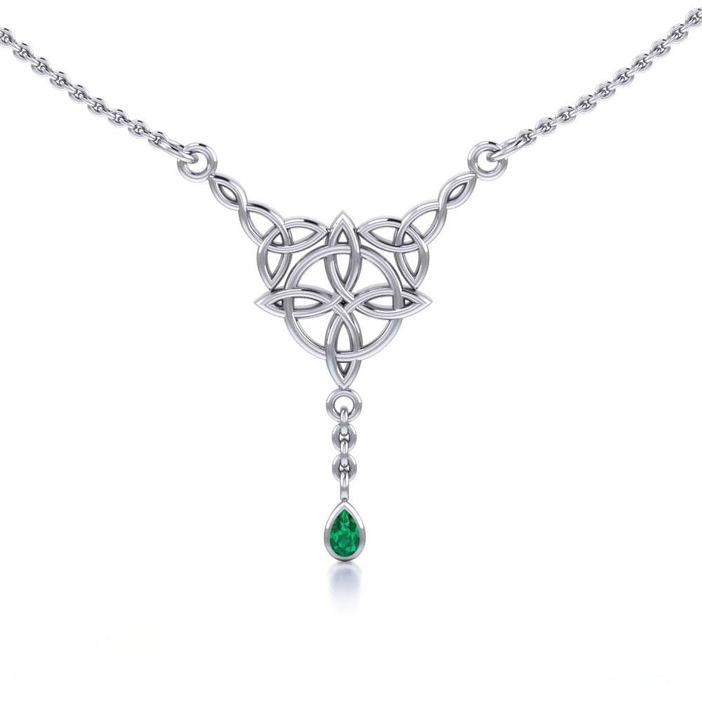 Celtic Quaternary Knot Sterling Silver Necklace TN273