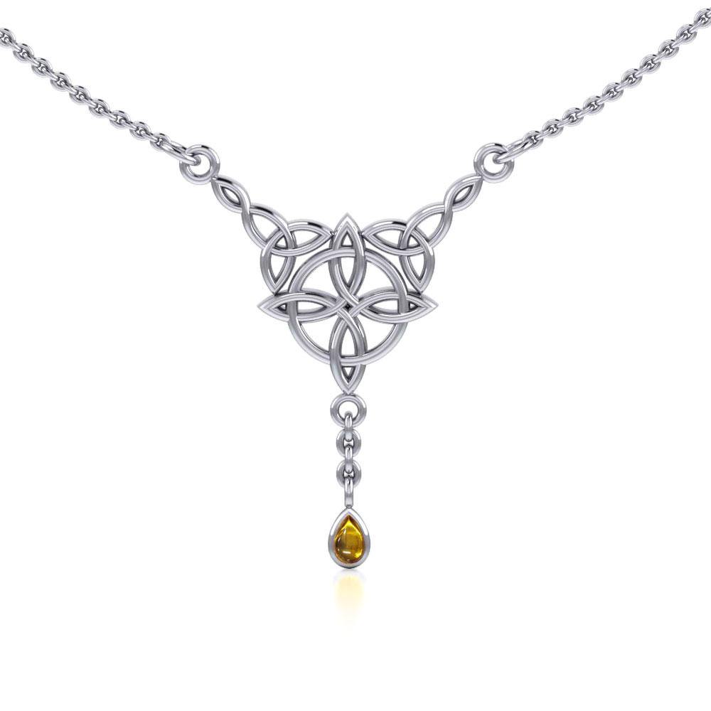 Celtic Quaternary Knot Sterling Silver Necklace TN273