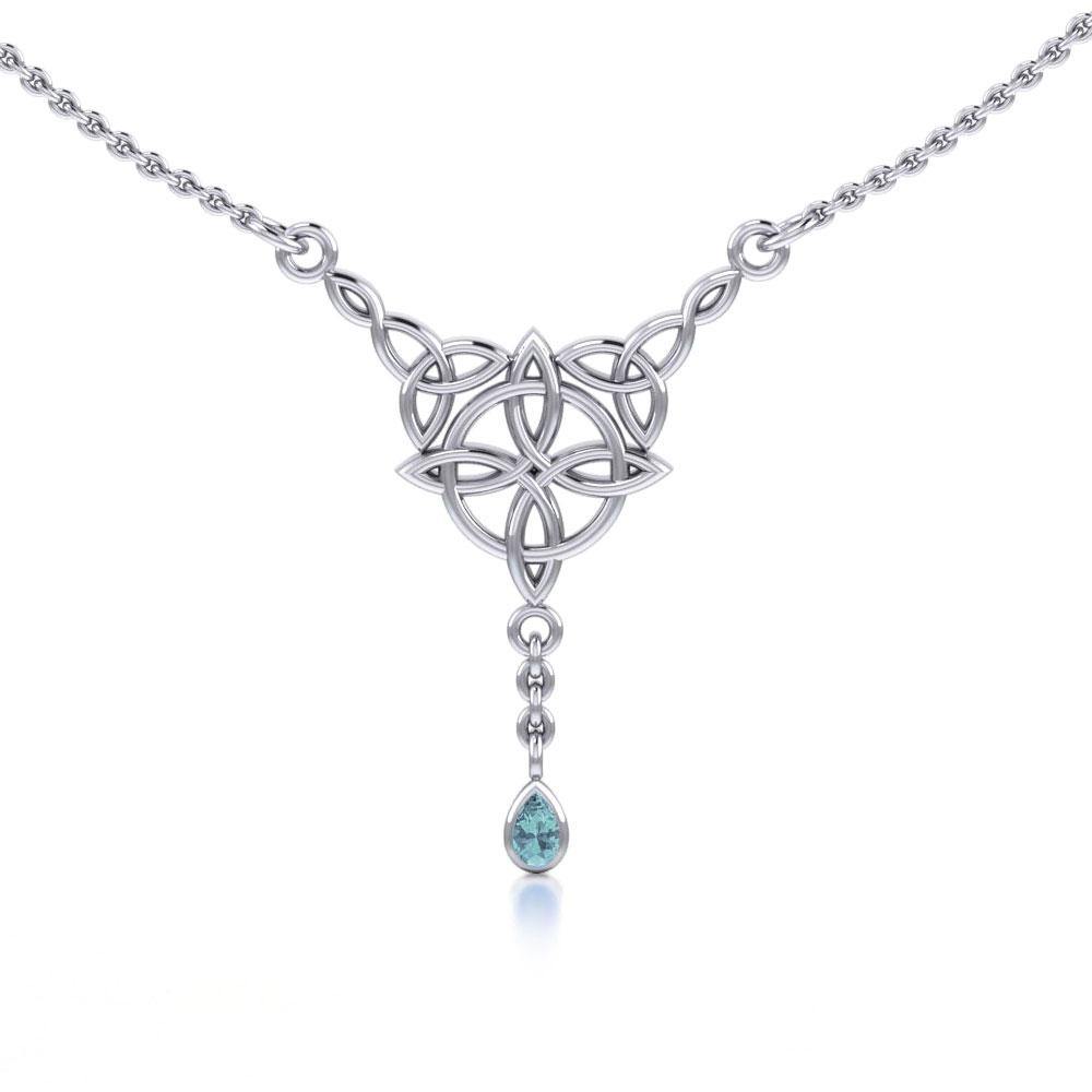 Celtic Quaternary Knot Sterling Silver Necklace TN273