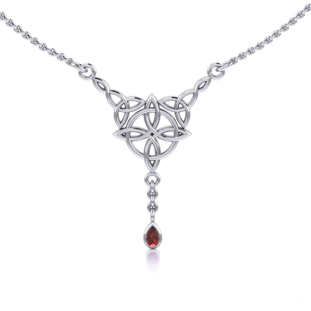 Celtic Quaternary Knot Sterling Silver Necklace TN273
