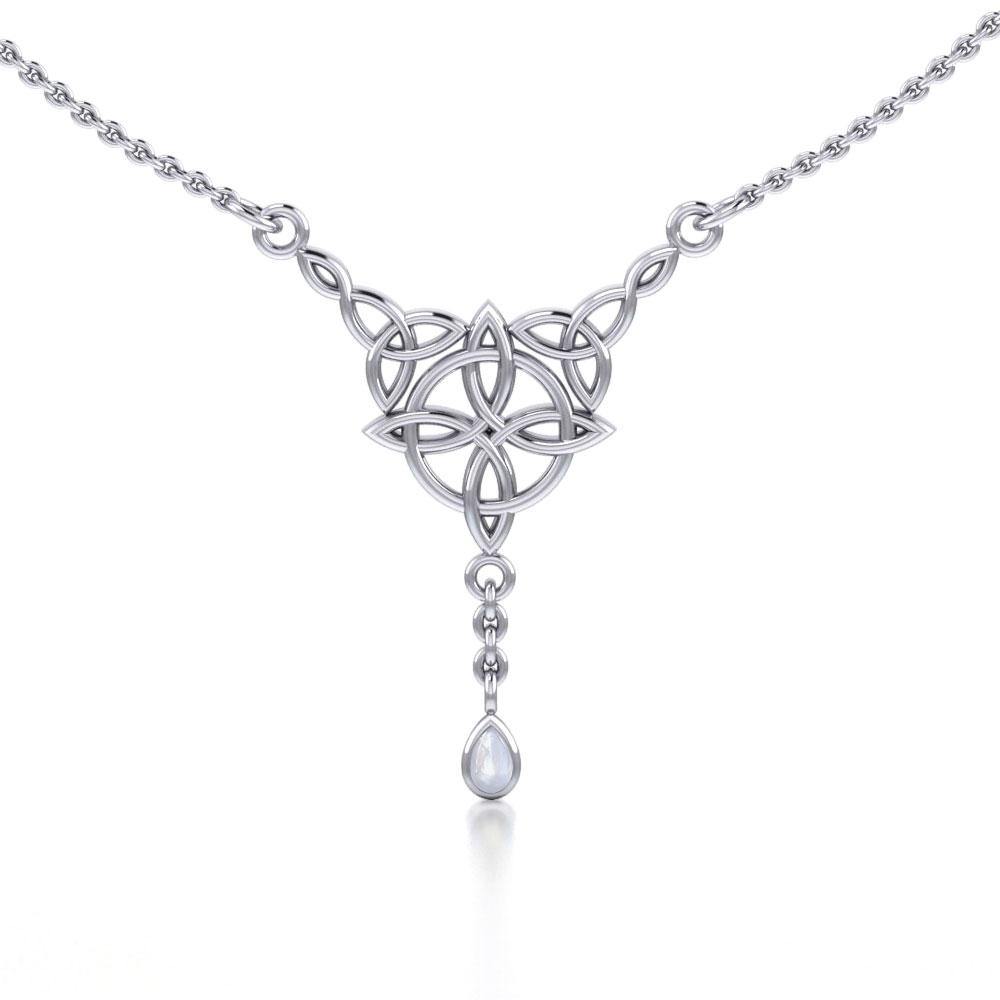 Celtic Quaternary Knot Sterling Silver Necklace TN273