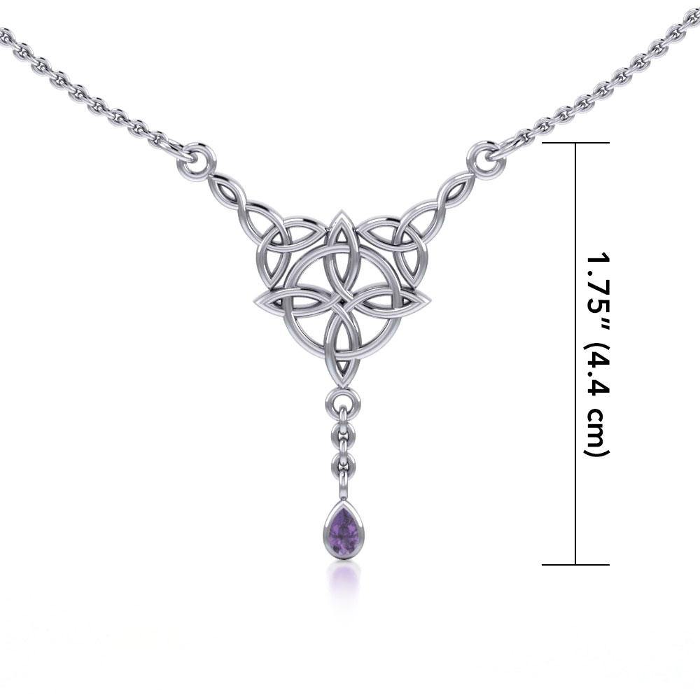 Celtic Quaternary Knot Sterling Silver Necklace TN273