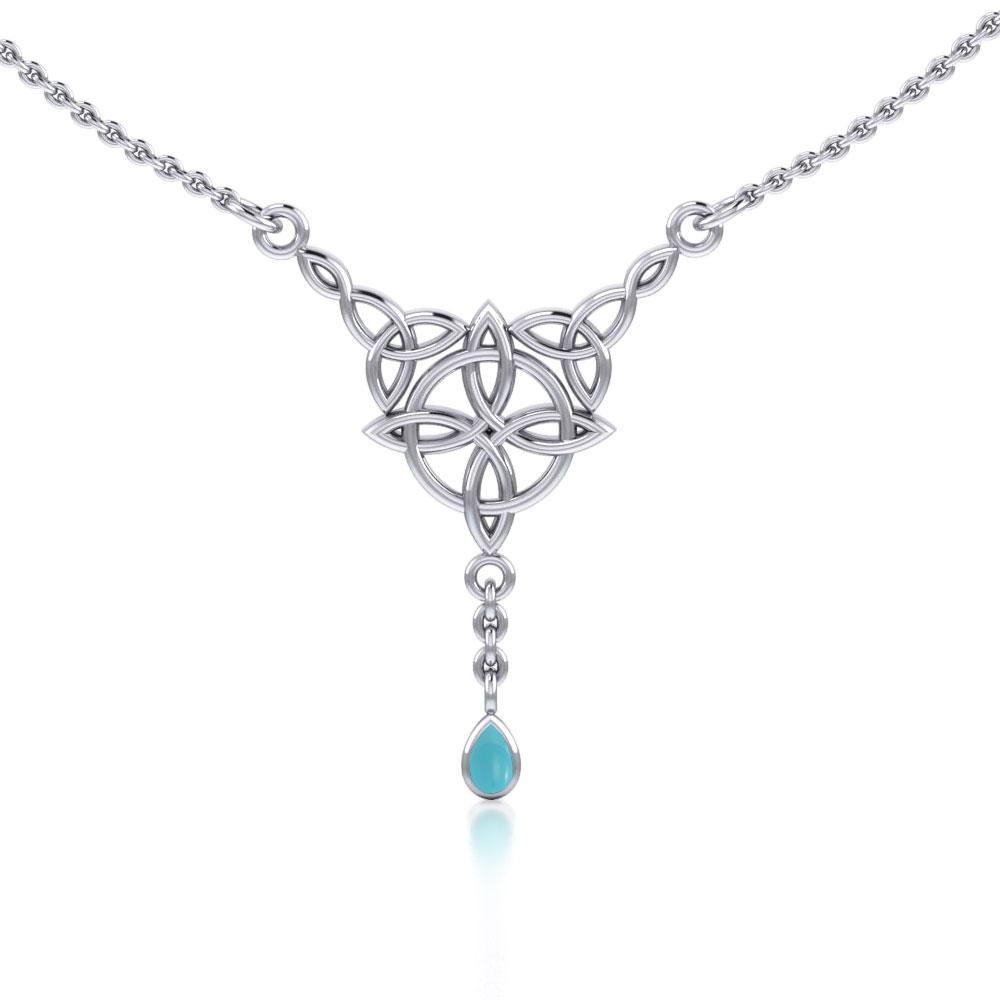 Celtic Quaternary Knot Sterling Silver Necklace TN273