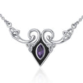 Celtic Triquetra Sterling Silver Necklace With Gemstones Pendant Timeless Gift Of Eternal Connection TNC159