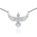 Phoenix With Fleur De Lis Sterling Silver Necklace TNC449 Peter Stone Fine Jewelry Collection