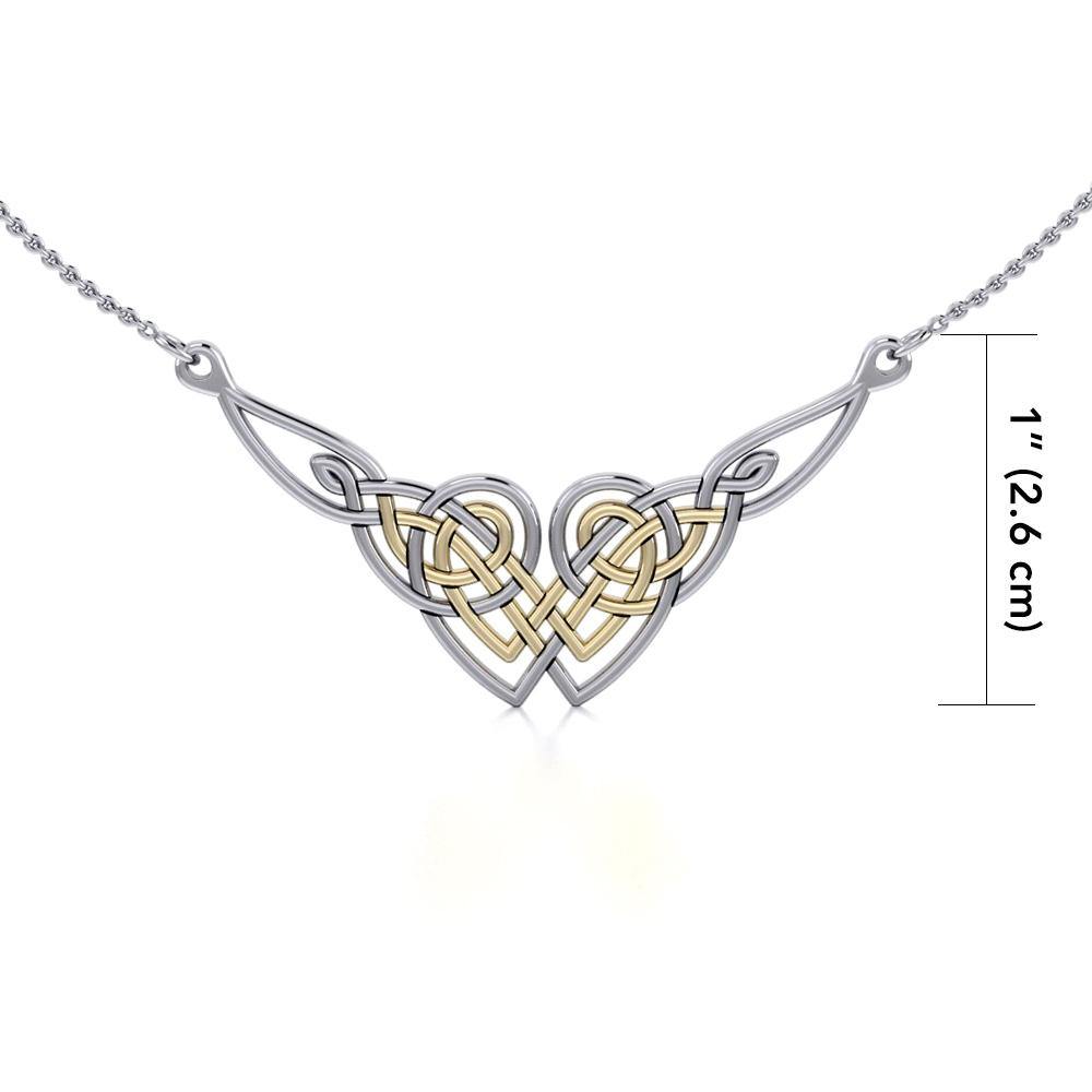 Celtic Knot Gold Accent Silver Necklace TNV001