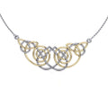 Celtic Knot Spiral Silver Necklace With Gold Accent Jewelry TNV002 Timeless Celtic Design Gift For Her