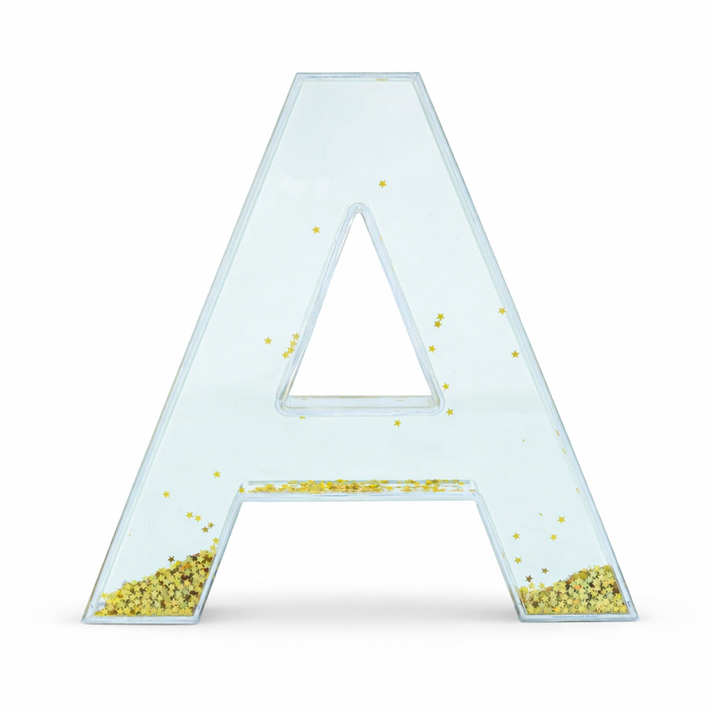 Letter A Glitter-Filled Acrylic Snow Globe | Water Globe Picture Frames | Wiccan Center