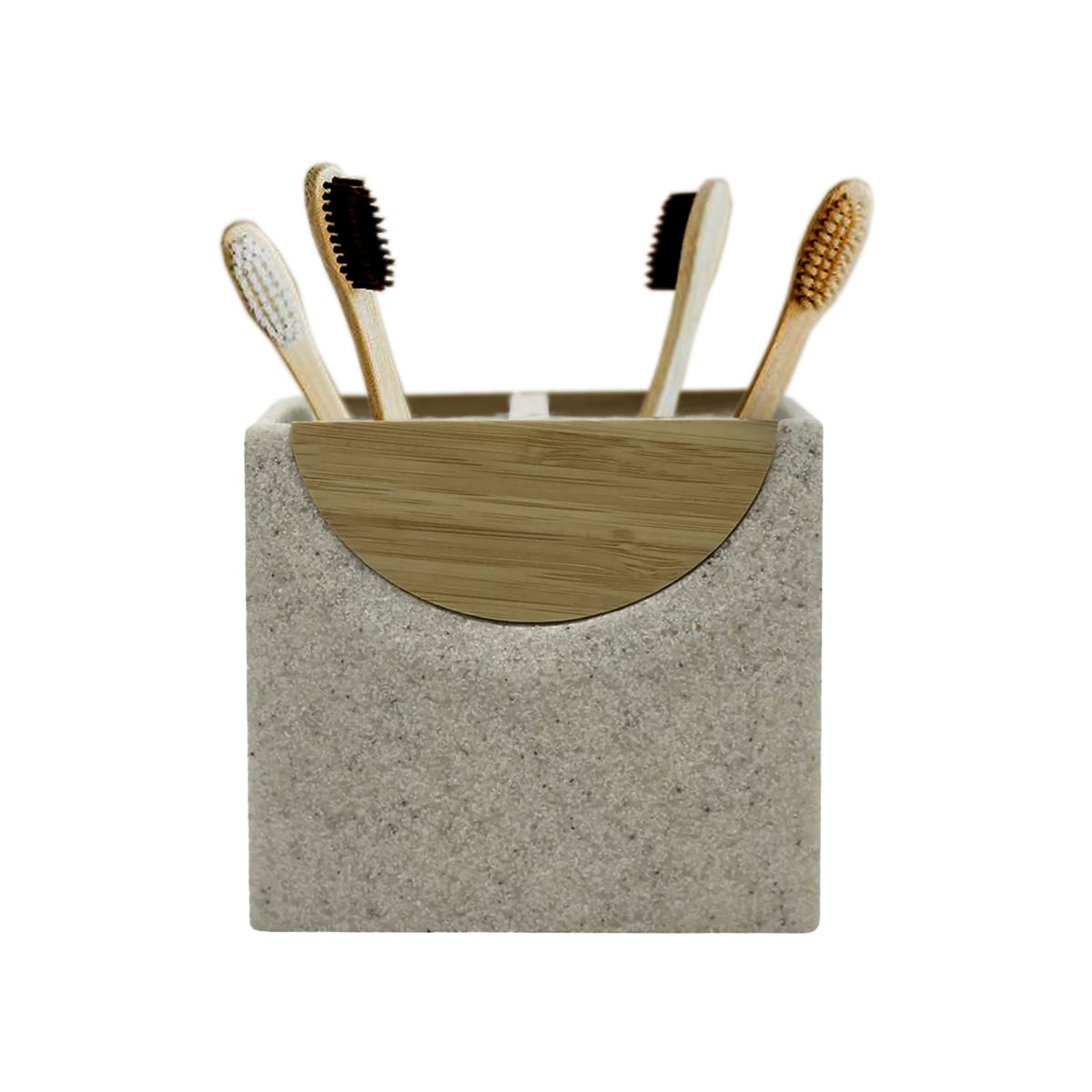 Archer Resin and Wood Toothbrush Holder