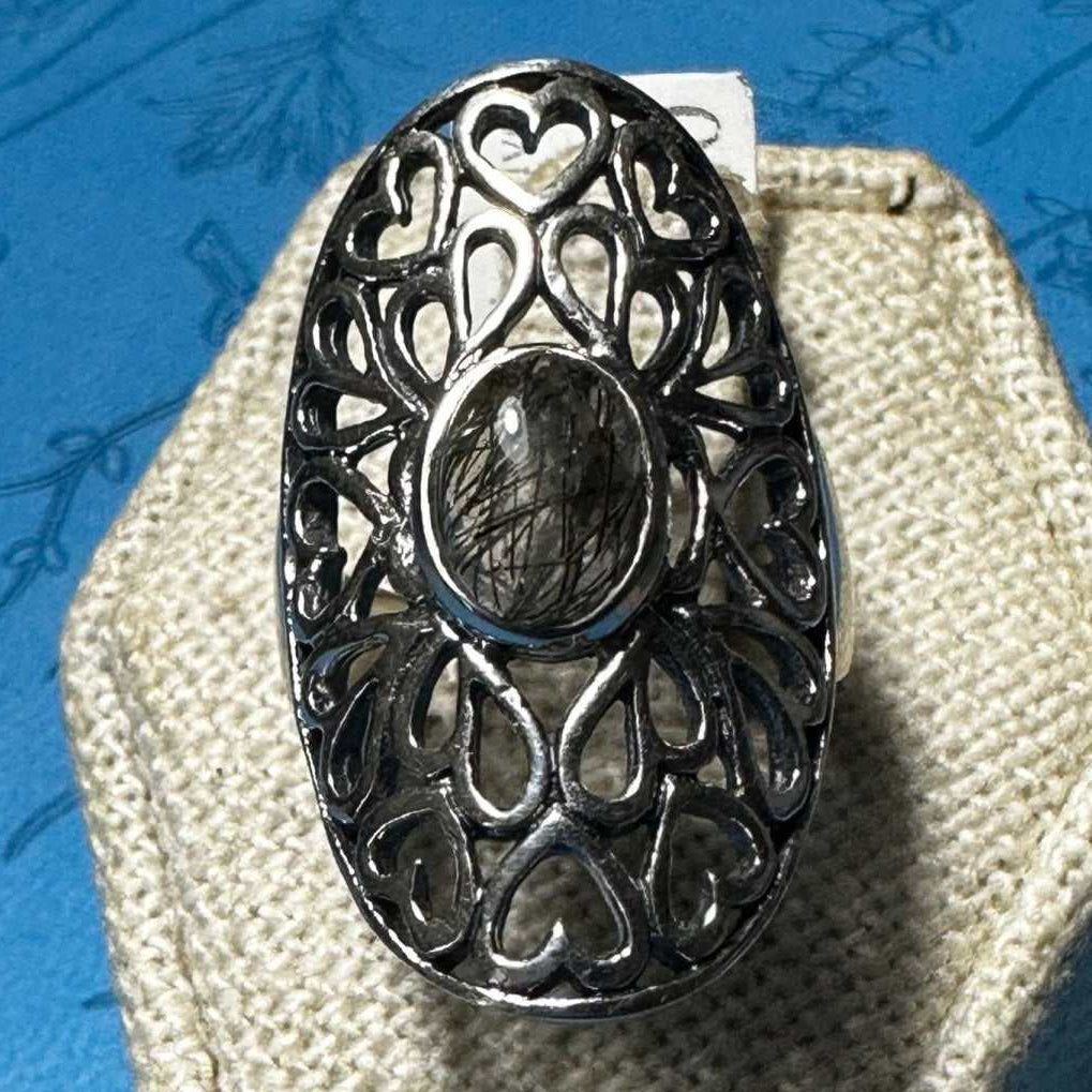 Tourmalinated Quartz Ring Size 6 (06.0040) | Rings | Wiccan Center
