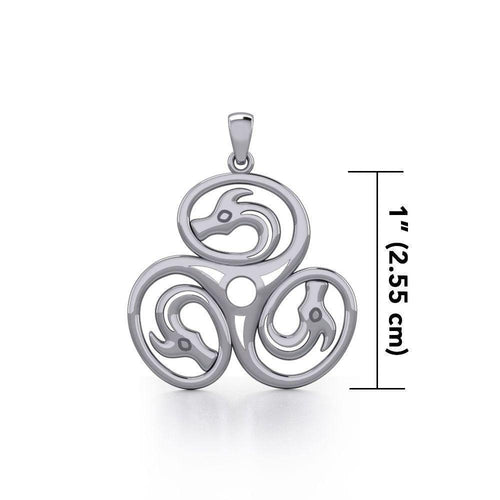 3 Dragons Sterling Silver Pendant TP088 | Pendant | Wiccan Center