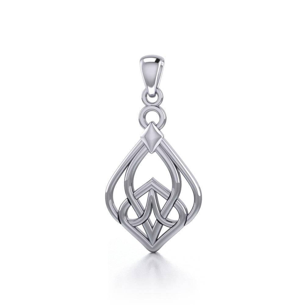 Celtic Knotwork Teardrop Sterling Silver Pendant TP092