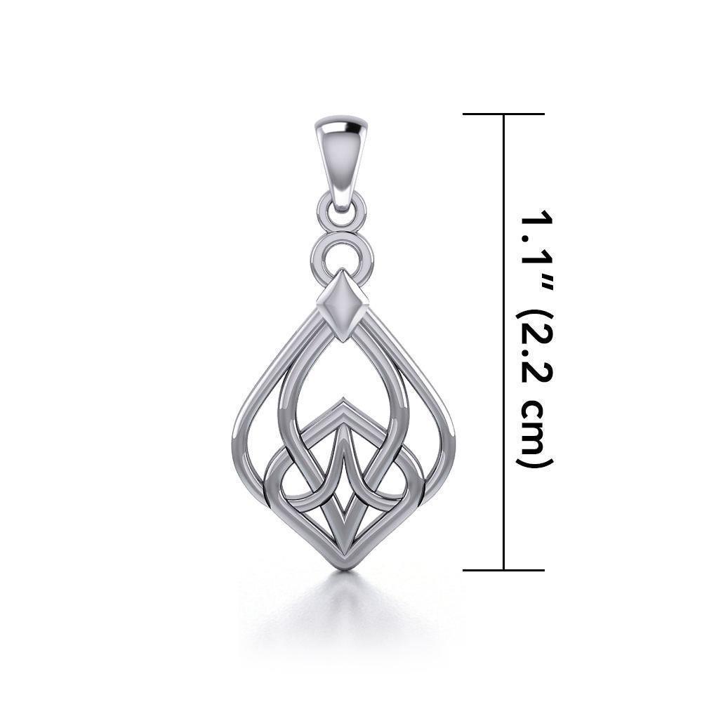 Celtic Knotwork Teardrop Sterling Silver Pendant TP092