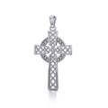 Modern Celtic Cross Sterling Silver Pendant TP1031