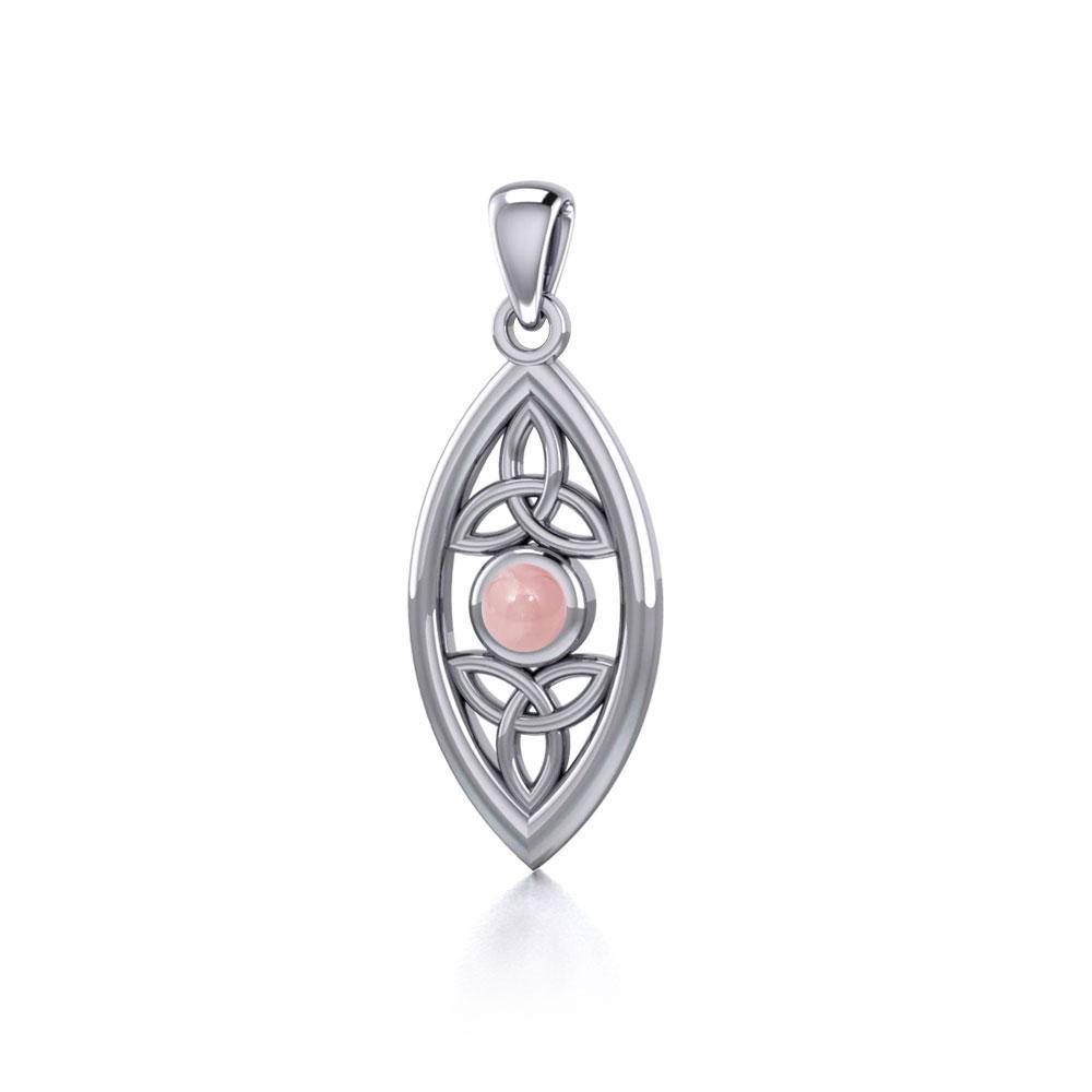 The everlasting power of the Holy Trinity ~ Celtic Triquetra Sterling Silver Pendant with Gemstone TP1147 | Pendant | Wiccan Center