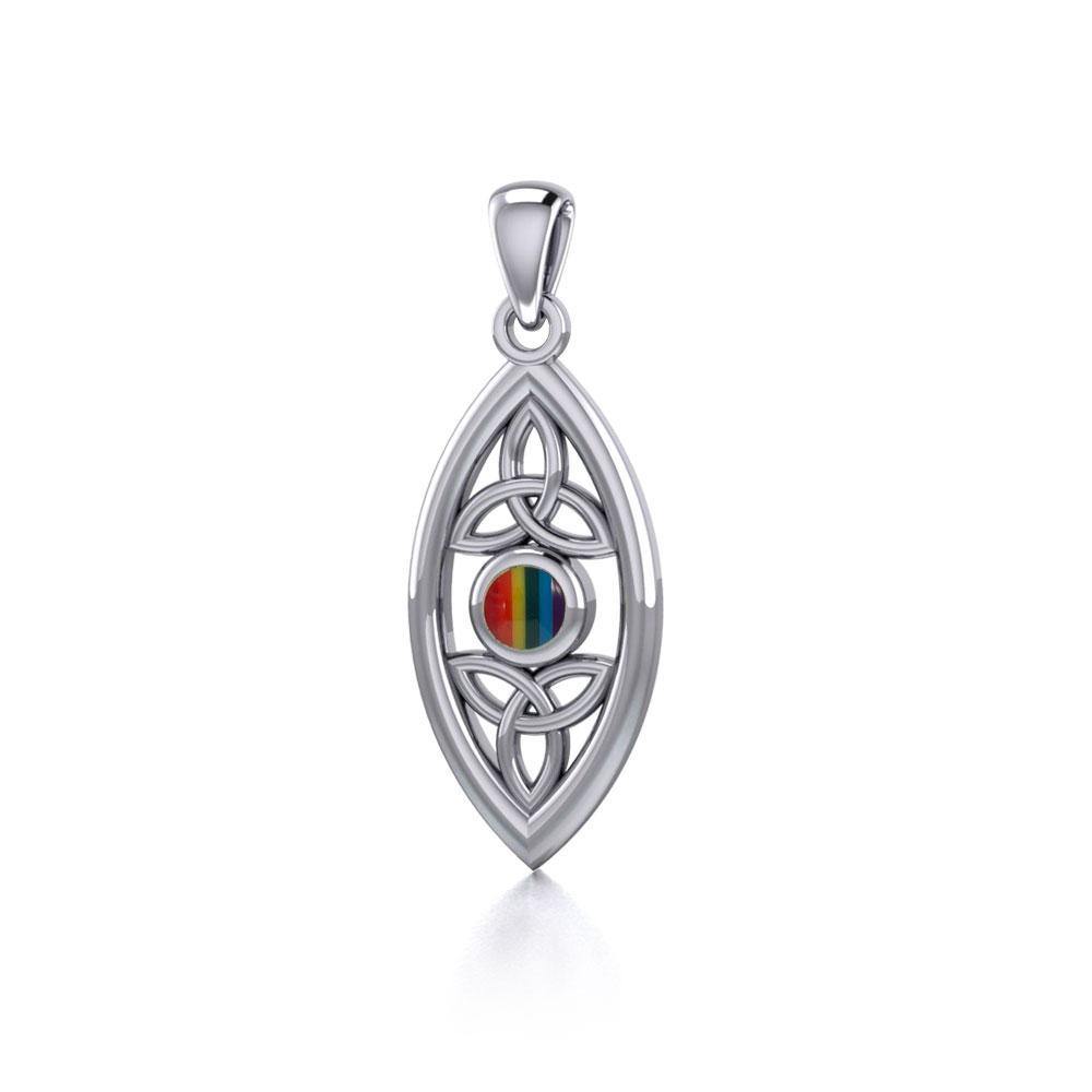 The everlasting power of the Holy Trinity ~ Celtic Triquetra Sterling Silver Pendant with Gemstone TP1147 | Pendant | Wiccan Center