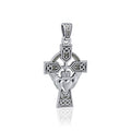 Celtic Cross and Irish Claddagh Sterling Silver Pendant TP1704