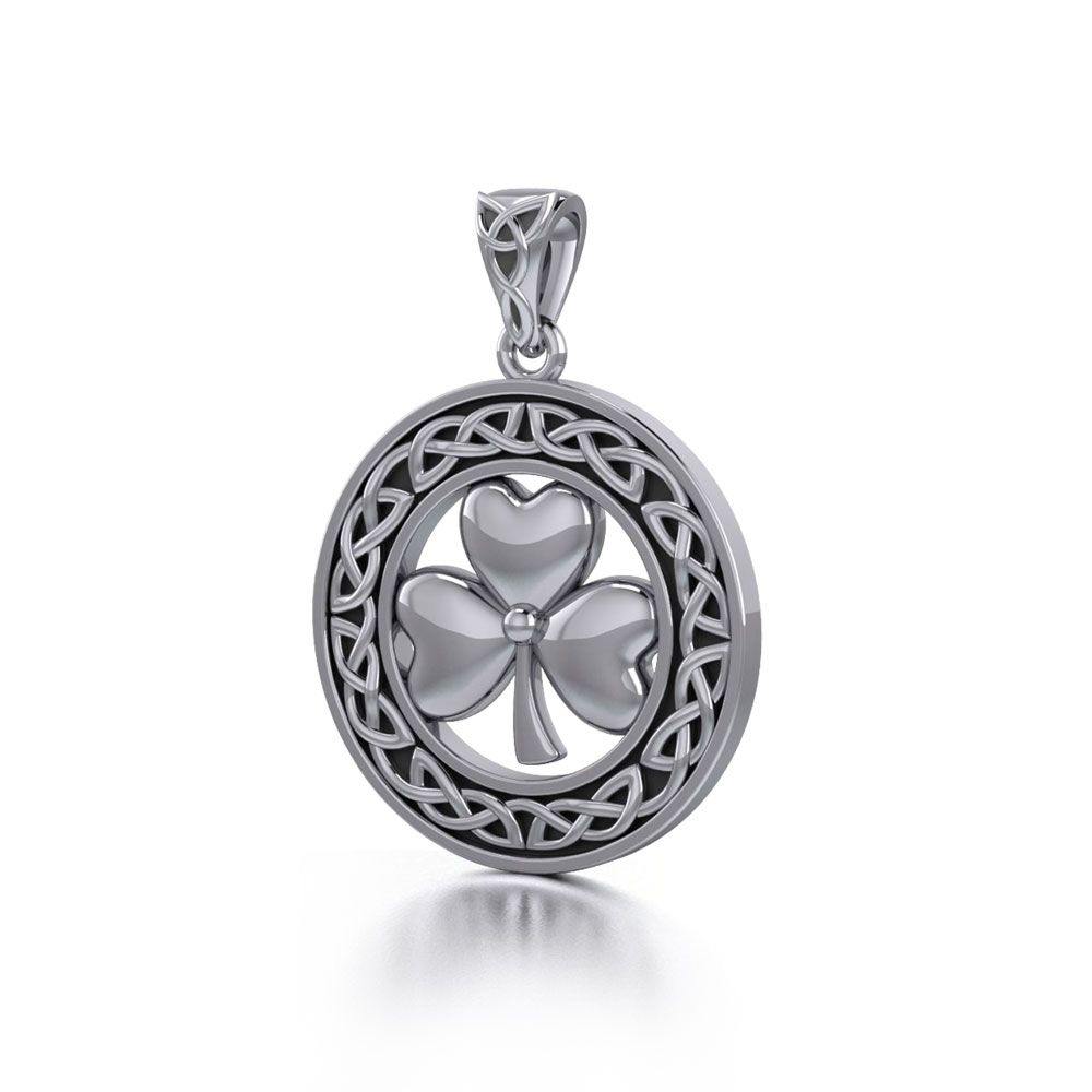 Celtic Knot Shamrock Sterling Silver Pendant TP3243