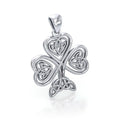 Celtic Knotwork Shamrock Sterling Silver Pendant by Courtney Davis TP3415