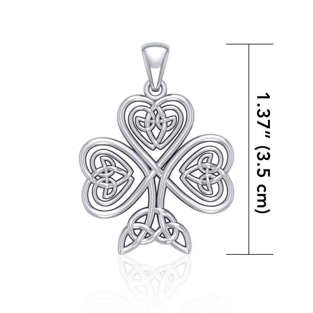 Celtic Knotwork Shamrock Sterling Silver Pendant by Courtney Davis TP3415