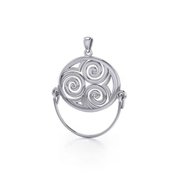 Celtic Triskele Sterling Silver Charm Holder Pendant TP921 | Pendant | Wiccan Center
