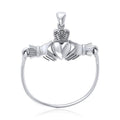 Celtic Claddagh Sterling Silver Charm Holder Pendant TP939