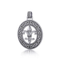 Fleur De Lis Celtic Knotwork Sterling Silver Pendant TPD336