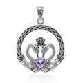 Celtic Swan Claddagh Sterling Silver Pendant TPD3608