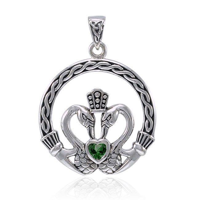 Celtic Swan Claddagh Sterling Silver Pendant TPD3608 | Pendant | Wiccan Center